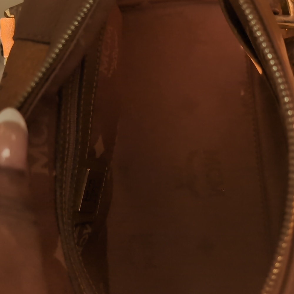AUTHENTIC MCM Cognac Visetos Tote Bag Boston Bag - Picture 4 of 7